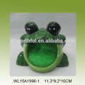 Novel style ceramic sponge holder in frog shape for wholesale